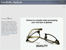 Tablet Screenshot of foothillsoptical.com